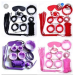 BDSM Bondage Deluxe Kit Red & Black with Ankle & Hand cuffs BDSM03 in Low Price