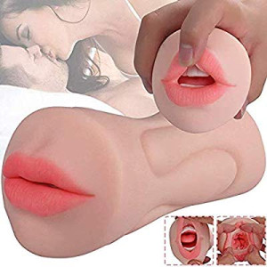 Lifelike Touch Flesh Real-Skin Men's Pocket Vibrator Pussy & Mouth with Real Silicone Adult Sex Toy for Male Masturbator MMT11