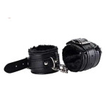 Pure Leather Handcuffs Toy with Keys Bondage BDSM sex Toy in Red, Pink & Black BDSM08